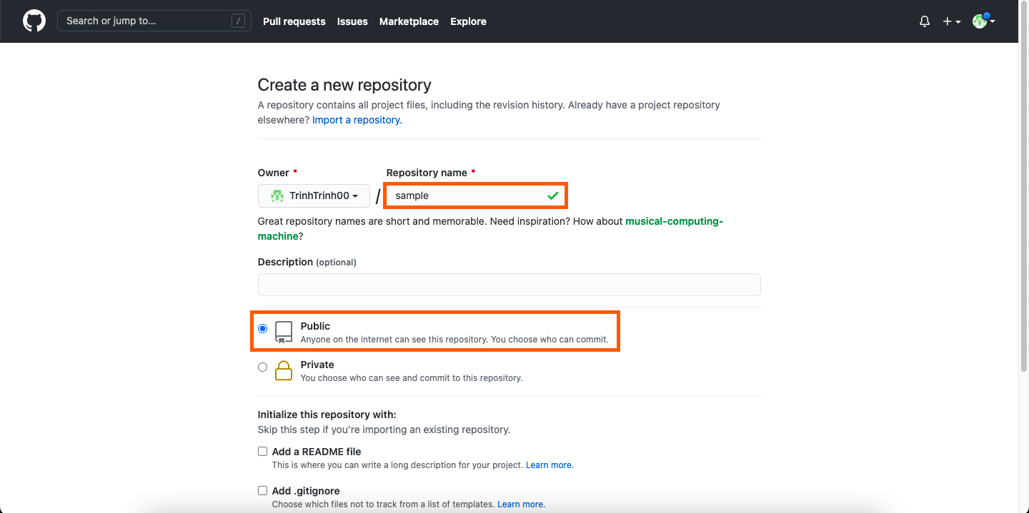 Public Setting in Github